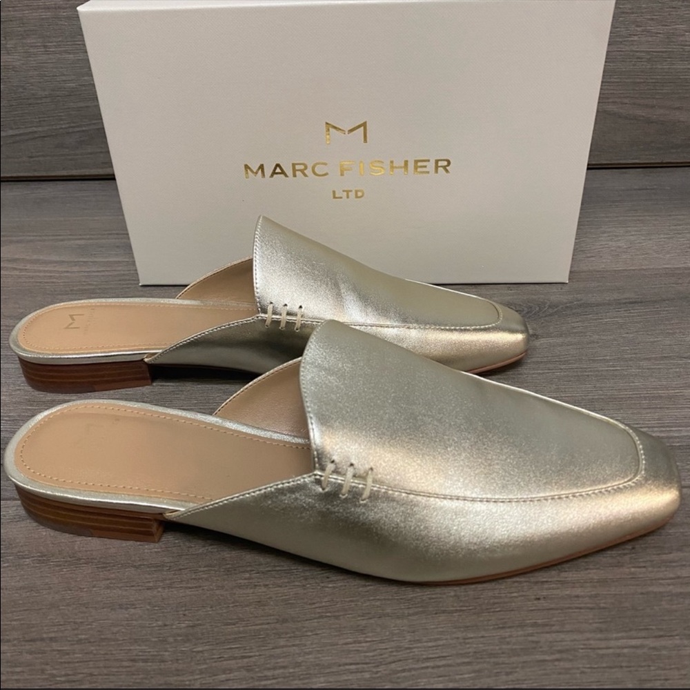 Marc Fisher | Pam Gold Leather Mule - Picture 3 of 9